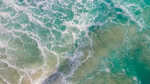 Preview wallpaper ocean, waves, aerial view, water