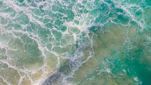 Preview wallpaper ocean, waves, aerial view, water