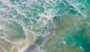 Preview wallpaper ocean, waves, aerial view, water