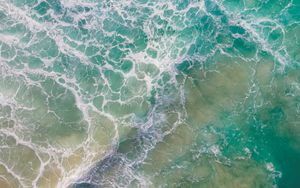 Preview wallpaper ocean, waves, aerial view, water