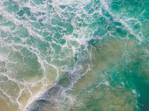 Preview wallpaper ocean, waves, aerial view, water