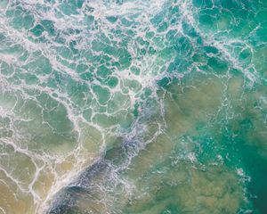 Preview wallpaper ocean, waves, aerial view, water