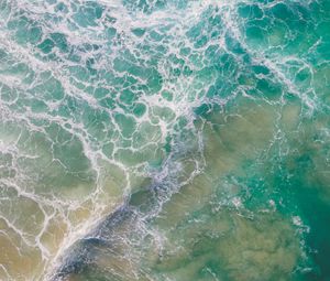 Preview wallpaper ocean, waves, aerial view, water