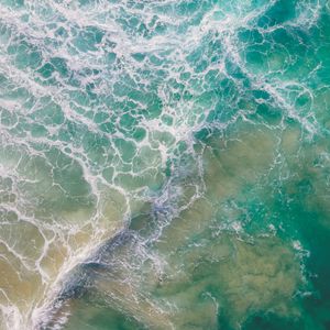 Preview wallpaper ocean, waves, aerial view, water