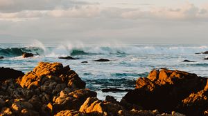 Preview wallpaper ocean, waves, rocks, coast