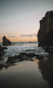 Preview wallpaper ocean, waves, rocks, coast, shore