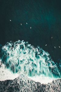 Preview wallpaper ocean, waves, surf, water, view from above, tropics