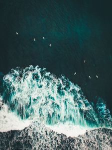 Preview wallpaper ocean, waves, surf, water, view from above, tropics