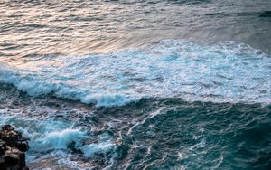 Preview wallpaper ocean, waves, water, horizon, stone