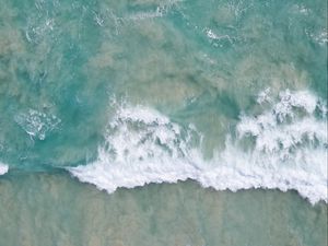 Preview wallpaper ocean, waves, water, aerial view