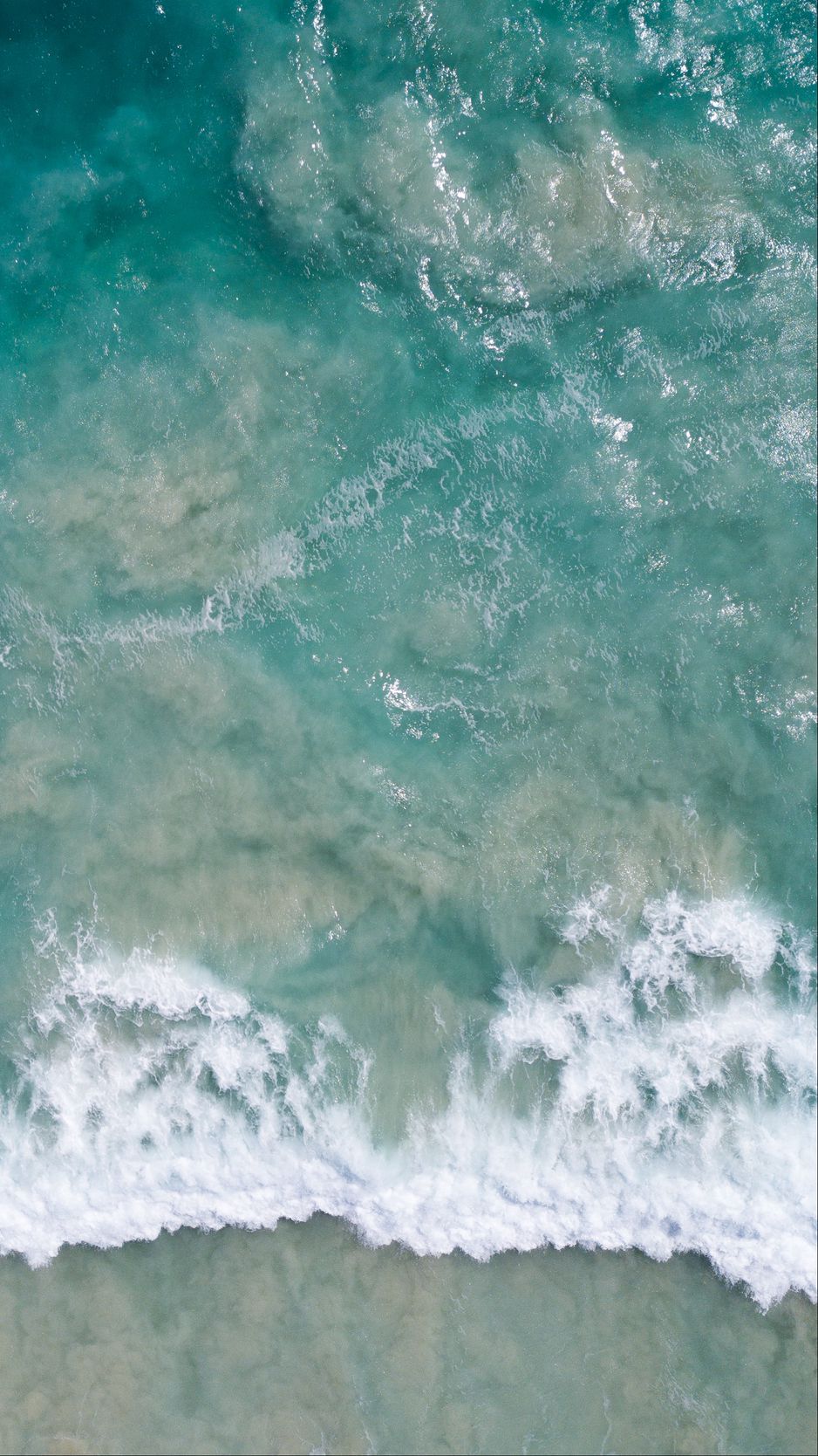 Download wallpaper 938x1668 ocean, waves, water, aerial view iphone  8/7/6s/6 for parallax hd background