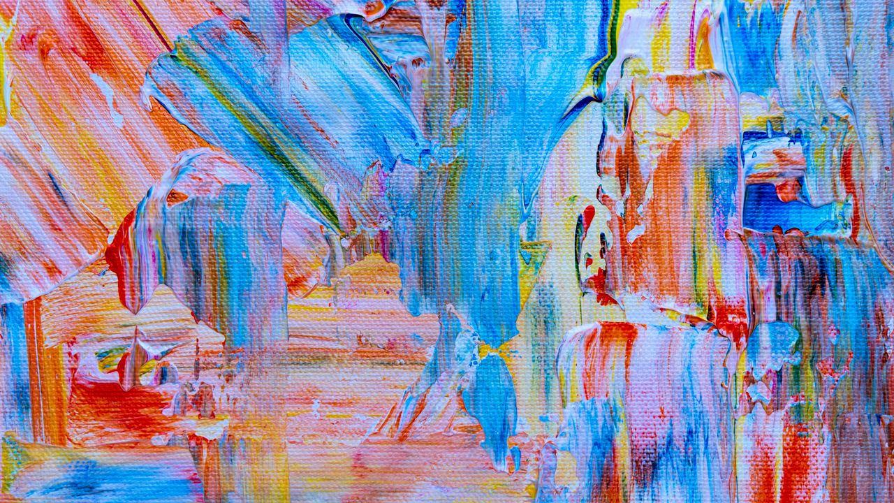 Wallpaper oil paints, multicolored, abstraction