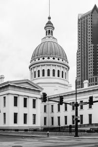 Preview wallpaper old courthouse, architecture, building, dome, bw