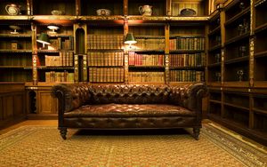 Preview wallpaper old library, design, interior design, home library