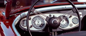 Preview wallpaper oldtimer, convertible, speedometer, steering wheel, car
