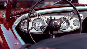 Preview wallpaper oldtimer, convertible, speedometer, steering wheel, car