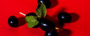Preview wallpaper olives, berries, toothpick, red