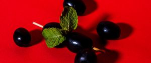 Preview wallpaper olives, berries, toothpick, red