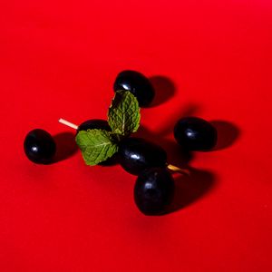 Preview wallpaper olives, berries, toothpick, red