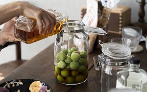 Preview wallpaper olives, oil, jar, cooking
