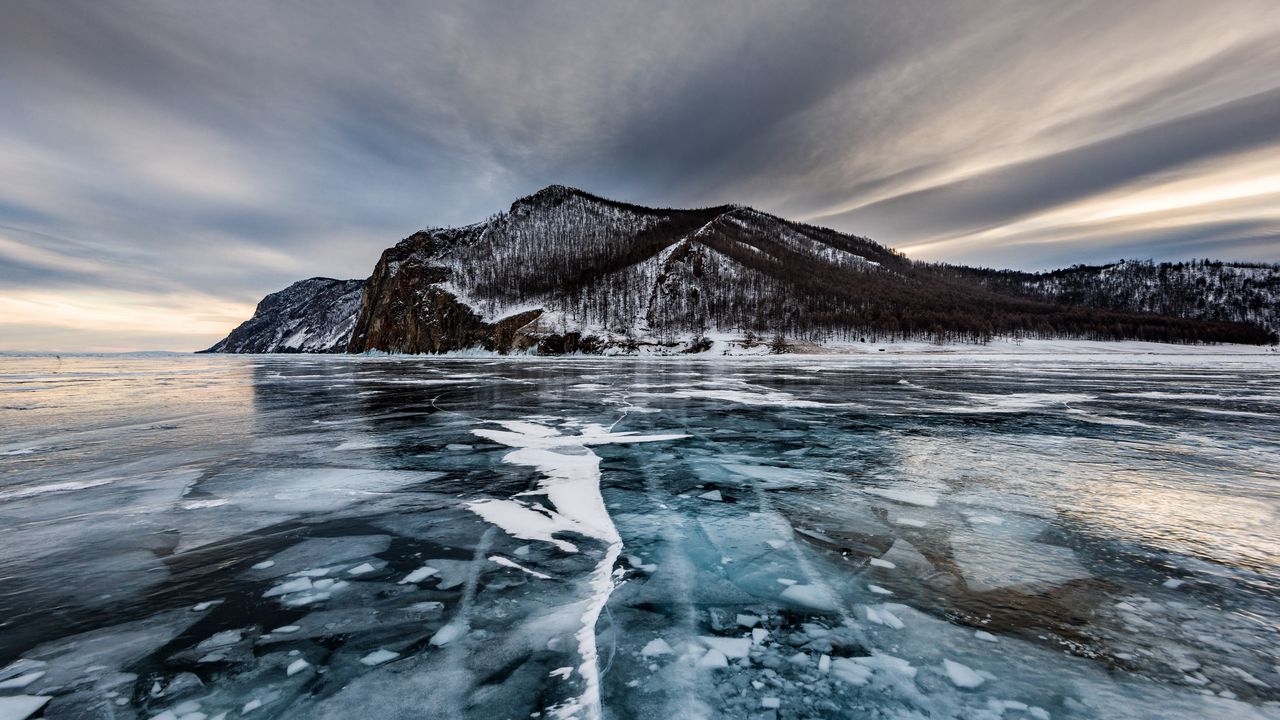 Wallpaper olkhon island, ice, lake