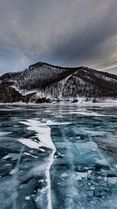 Preview wallpaper olkhon island, ice, lake