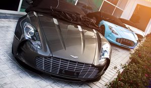 Preview wallpaper one-77, aston martin, supercar, light, top view