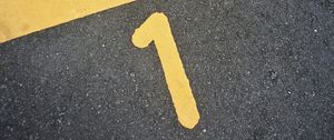 Preview wallpaper one, inscription, number, asphalt