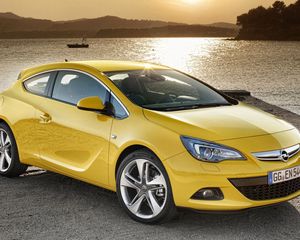 Preview wallpaper opel, astra, gtc, yellow, side view