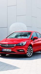 Preview wallpaper opel, astra k, red, city