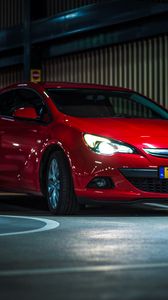 Preview wallpaper opel astra, opel, car, red, headlights