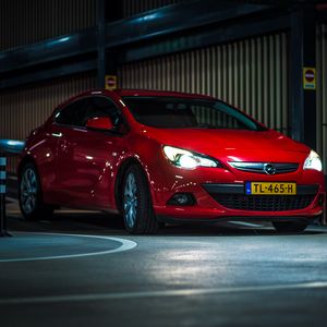 Preview wallpaper opel astra, opel, car, red, headlights