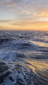 Preview wallpaper open sea, sunset, waves