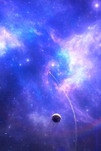 Preview wallpaper open space, nebula, planets, stars, bright, shining
