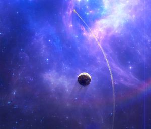 Preview wallpaper open space, nebula, planets, stars, bright, shining
