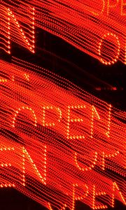 Preview wallpaper open, word, neon, light, red