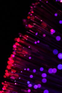 Preview wallpaper optical fiber, glare, thread, glitter, red, purple