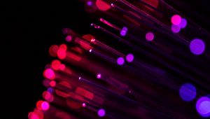 Preview wallpaper optical fiber, glare, thread, glitter, red, purple