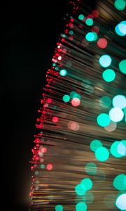 Preview wallpaper optical fiber, glare, thread, bokeh, glow, lights