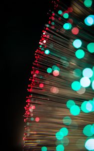 Preview wallpaper optical fiber, glare, thread, bokeh, glow, lights