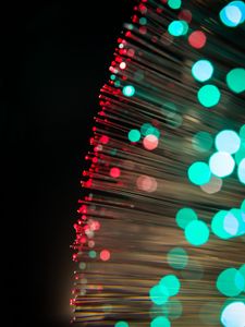 Preview wallpaper optical fiber, glare, thread, bokeh, glow, lights