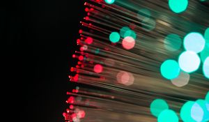 Preview wallpaper optical fiber, glare, thread, bokeh, glow, lights