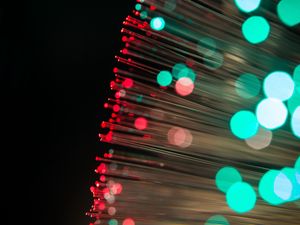 Preview wallpaper optical fiber, glare, thread, bokeh, glow, lights