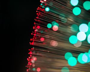 Preview wallpaper optical fiber, glare, thread, bokeh, glow, lights