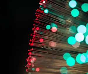 Preview wallpaper optical fiber, glare, thread, bokeh, glow, lights