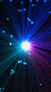 Preview wallpaper optical fiber, glow, light, colorful, thread