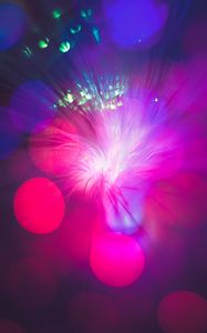 Preview wallpaper optical fiber, light, bright, glare, bokeh, blur