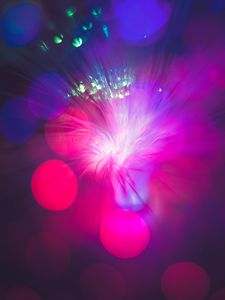 Preview wallpaper optical fiber, light, bright, glare, bokeh, blur