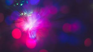 Preview wallpaper optical fiber, light, bright, glare, bokeh, blur