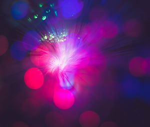 Preview wallpaper optical fiber, light, bright, glare, bokeh, blur